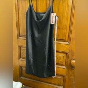 Black satin dress